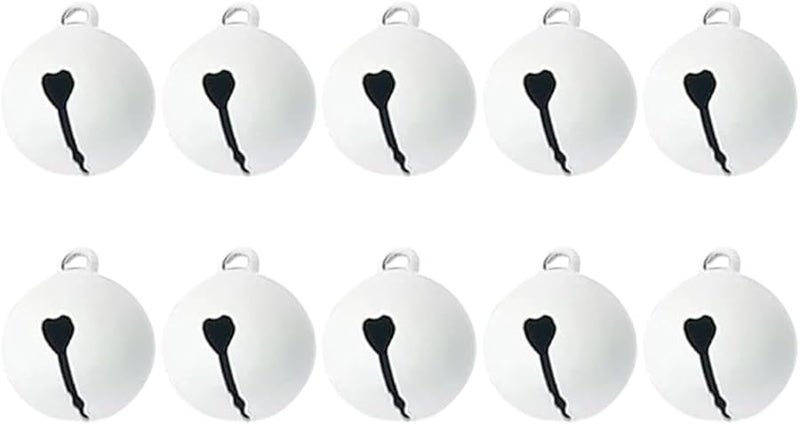 10Pcs White 14mm Mini Jingle Bells For DIY Jewelry Keychains Pet Festival Decor - Image 1